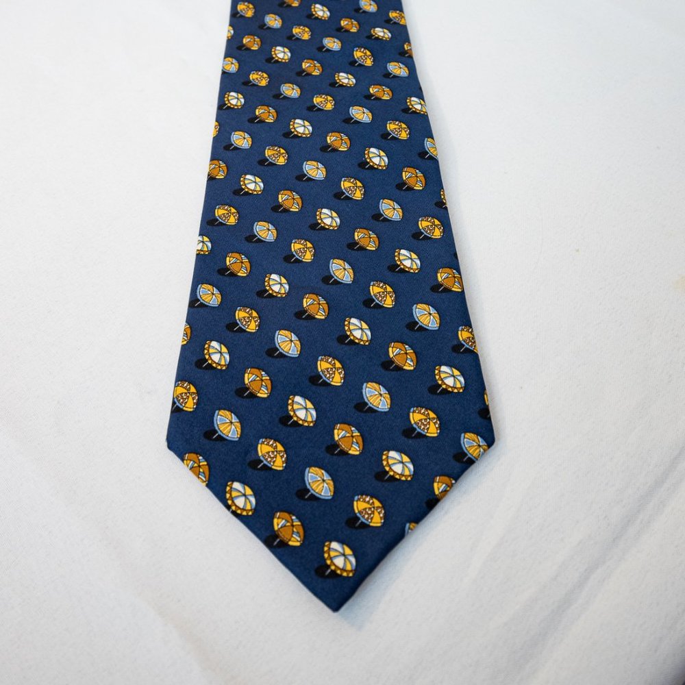 Salvatore Ferragamo 100% Silk tie Umbrellas Italy